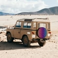 thumbnail image 6 of Gaeub Leopard Neon Rainbow Gradient 14-17in Tire Cover, Spare Tire Cover, for Camper Caravan, Trailer, Car, Truck, SUV, Jeep - 14 inch, 6 of 9