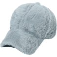 thumbnail image 1 of LinYooLi Plush Baseball Cap for Women Faux Rabbit Fur Sports Hat Warm Fluffy Winter Hat 2022, 1 of 5