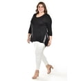 thumbnail image 1 of Blusa asimetrica con detalles de encaje Roman Fashion /Tallas Extras, 274 (Negro) negro 42, 1 of 6