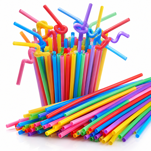 200Pcs 10.3 inch Colorful Extra Long Flexible Drinking Straws,Individual Package Disposable Straws,Extra Long Flexible Party Fancy Straws.