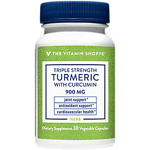 The Vitamin Shoppe Triple Strength Turmeric with Curcumin 900mg, Supports Joint Mobility  Provides Antioxidant Benefits  5mg Bioperine to Enhance Nutrient Absorption  Once Daily (30 Capsules)