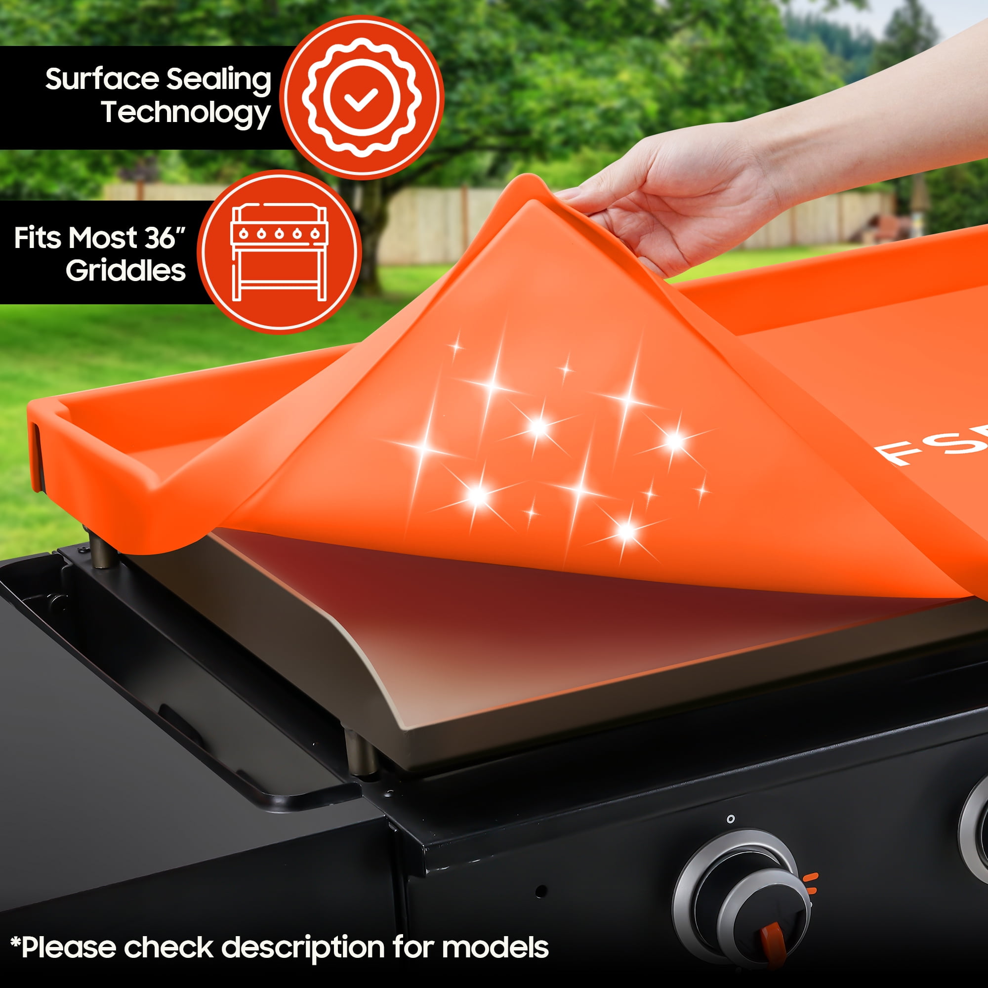 CHEFSPOT Griddle Mat Cover for Blackstone Omnivore Griddle - Silicone - Full Grill Cover Protector - 28 inch - New Models