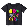 thumbnail image 4 of WEIYLL T Shirts For Girls 80S Carnival Colour Letter Printed Round Neck Short Sleeved Clothes for 8-9 Years, 4 of 4