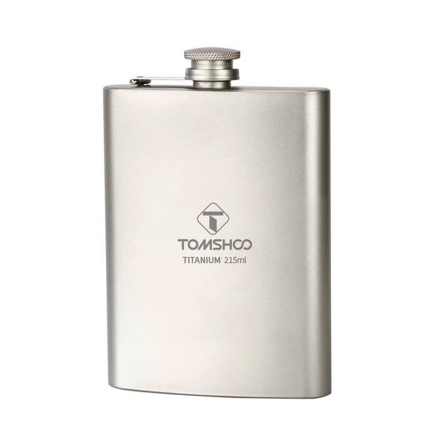 TOMSHOO TOMSHOO Flasque de Voyage Compacte en Titane - 215 ml, Conception Ergonomique, Résistante à la Corrosion, Parfaite pour les Aventures en Plein Air, le Camping et les Pique-Niques