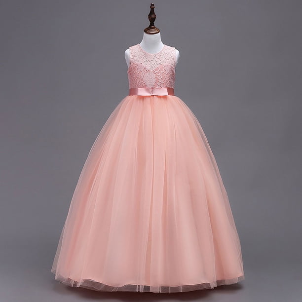 Vestido infantil Vestido de princesa Vestido de novia de encaje infantil grande Vestido largo Vestido tipo chaleco