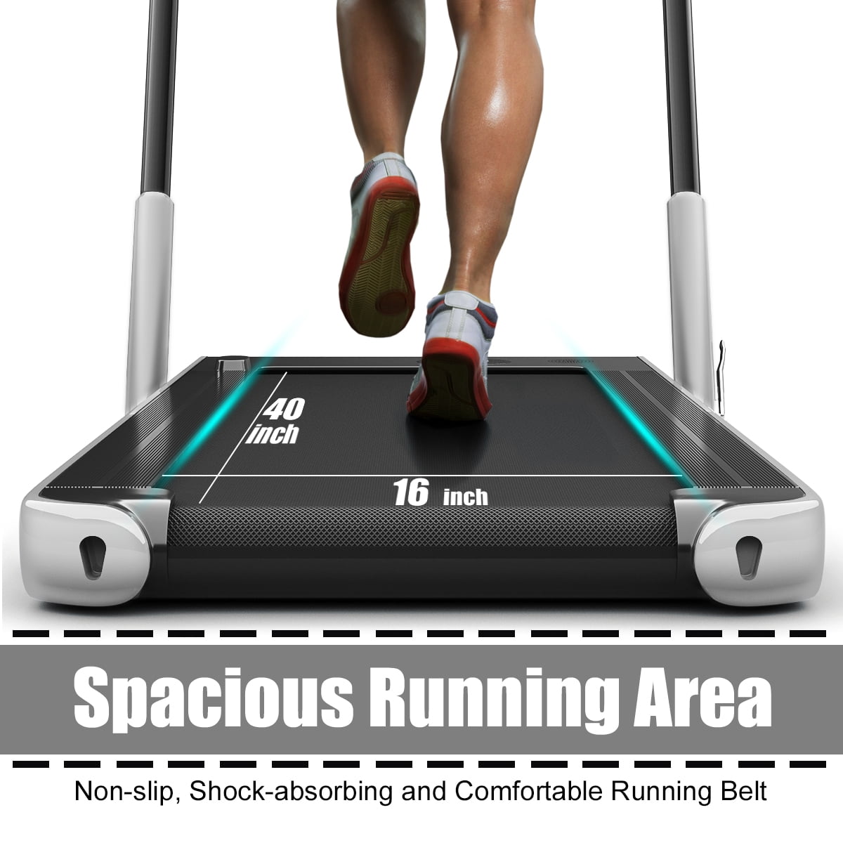 Gymax 2.25HP Under Desk Electric Pad Treadmill Running Machine Silver