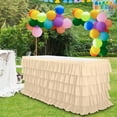 thumbnail image 5 of Desk Skirt Ruffle Table Skirt Party Decoration with Pleated Tablecloth Design for Festive Table Styling, 5 of 9
