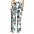 thumbnail image 3 of Uemuo Watercolor Sunflower Pattern Women's Wide Leg Palazzo Lounge Pants with Pockets Light Weight Loose Comfy Casual Pajama Pants-Small, 3 of 9