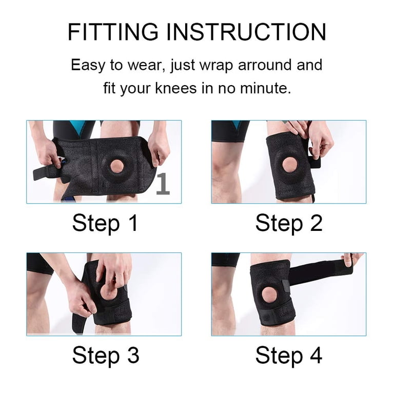 QiShi Knee Brace Support, Open Patella Dual Stabilizers photo 2