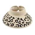 thumbnail image 2 of Sombrero de cola de caballo de sombra, sombreros de paja con estampado de leopardo, sombrero plegable para el sol, sombrero de paja de ala ancha, compacto y ligero, 2 of 5