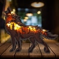 thumbnail image 4 of Muyoka Escultura animal de madera retro del recorte animal del bosque de madera hueco 3D con la decoración de la oficina en casa de la luz del LED Muyoka Hogar, 4 of 6