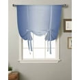 thumbnail image 2 of Navy Blue Ombre Tie Up Curtains for Kitchen Bathroom Bedroom Windows 45 Inch Length, Modern Abstract Gradient Color Art Balloon Drape Curtains Shade Rod Pocket Drapery Curtain Panel, 34"x45", 2 of 7