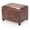 Coffee, variant on PU Leather Storage Ottoman, 24" Tufted Footrest - Rolling Ottoman with Nailhead Trim, Living Room Organizer (Orange Brown, Wheels)