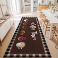 thumbnail image 3 of 2'x6' Rug Runners for Hallways Kitchen, Coffee Time Non Slip Entryway Beside Floor Carpet Runner, Vintage Farmhouse Coffee Beans Black Plaid Washable Laundry Room Bedroom Throw Rugs Mat, 3 of 8