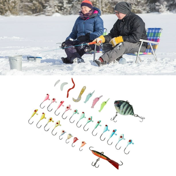 Hook Ice Fishing Hook Set Bright Colored Stainless Steel Winter Fishing Ice  Jigs With Storage Box For Fishing Enthusiasts