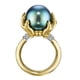 thumbnail image 2 of Anillos para mujer, regalos para mujer, anillo de perla negra de imitación, anillo de cobre chapado en dos tonos, joyería, anillo de cobre, 2 of 2