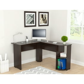 Inval Escapade Espresso Wengue Corner Writing Desk Walmart Com
