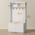 thumbnail image 3 of HOMCOM 4-In-1 Hall Tree with Shoe Bench, Modern Coat Rack for Hallway White, 3 of 10