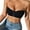Black, variant on Wancir Womens Strapless Bra Non-Slip Padded Bandeau Bras Front Closure Bras for Women Wavy Trim Seamless Tube Top Bralette