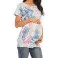 thumbnail image 3 of Gvmfive Women Short Sleeve Maternity T Shirt Tie Dye Printed Pregnancy Tops, 3 of 4