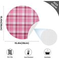 thumbnail image 6 of Pink Buffalo Plaid Round Placemat Set of 6, Non-Slip Heat Resistant & Waterproof Plate Pads for Dinner Table Table Placemats, 15.4 in Home Decor, 6 of 6