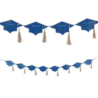 12 Mini Tappi Di Laurea Glitterati Creative Converting | Decorazioni Per Festa Di Laurea, Nero - 4