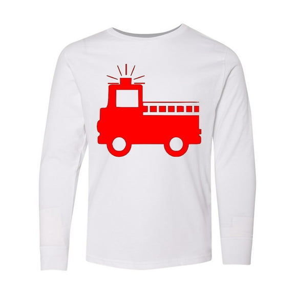 Inktastic Red Fire Engine Long Sleeve Youth T-Shirt