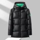 thumbnail image 5 of Chaqueta deportiva brillante de plumón de longitud media para hombre y mujer, para parejas, gruesa, cálida, para frío extremo, color negro y dorado, 5 of 5