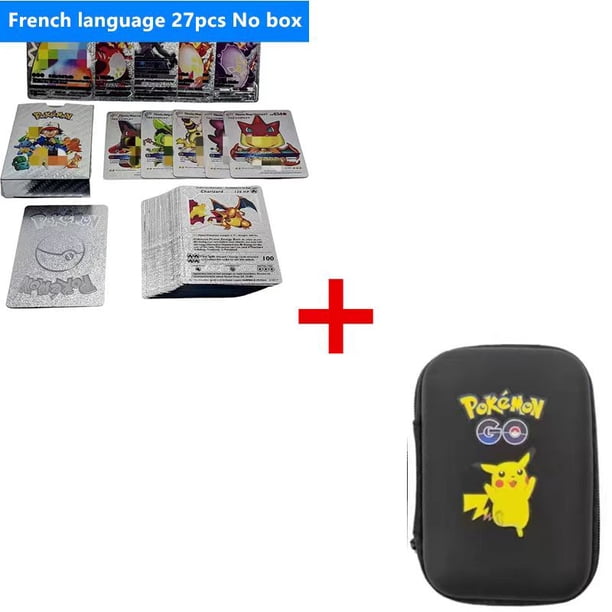 5-55 Uds cartas pokemon francaise español tarjetas doradas español inglés lámina oro plata tarjetas Metalicas Charizard Vmax Gx tarjeta de juego