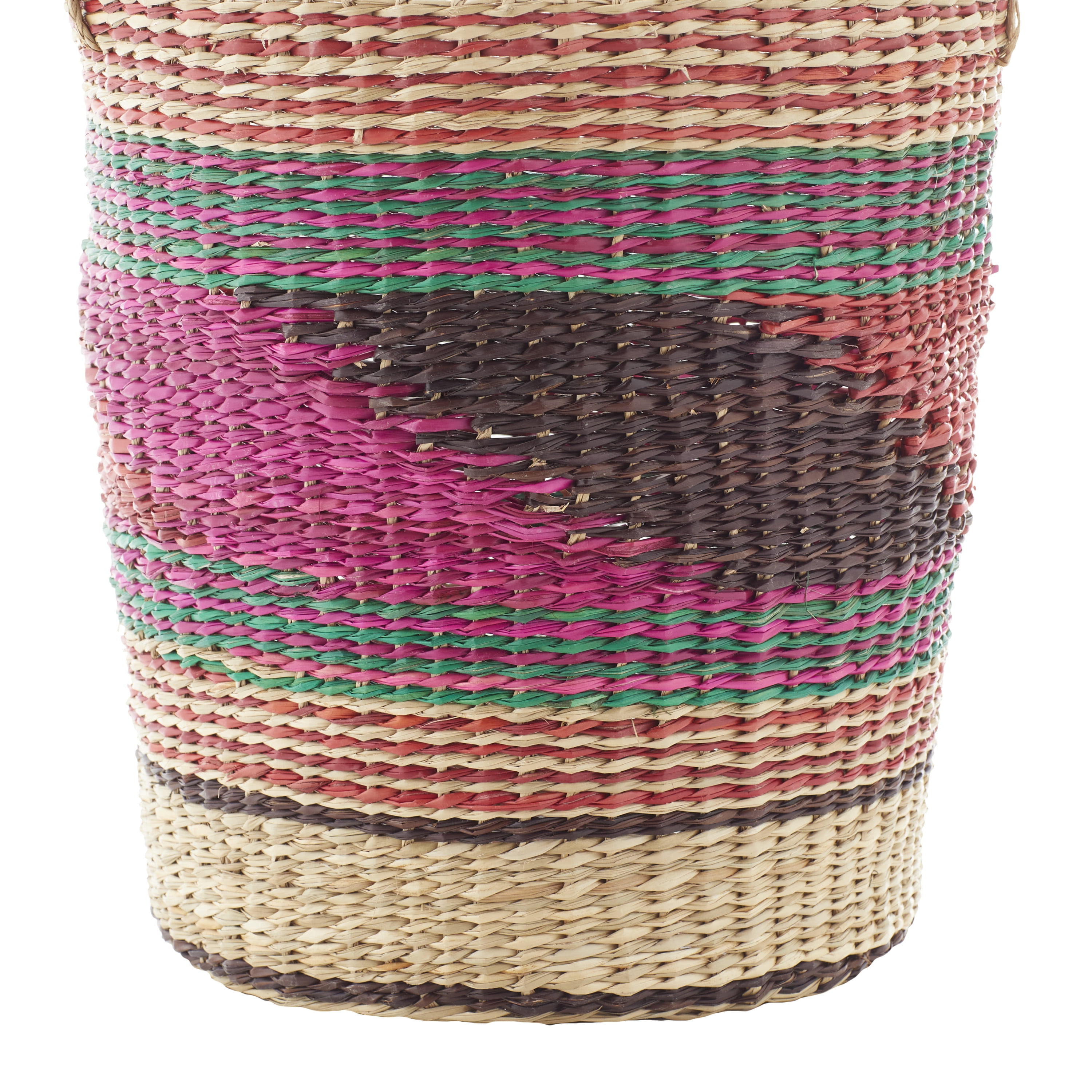 DecMode 15", 17", 20" Pink Sea Grass Eclectic Storage Basket, 3 - Pieces