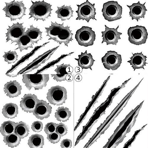 Walbest 3D Bullet Hole Car Stickers Set, Simulation Stereoscopic Fake Guns Bullet Holes Stickers Automotive Tattoo Decorations Accessories Bullet Waterproof Car Decals Walbest 3D Bullet Hole Car Stickers Set, Simulation Stereoscopic Fake Guns Bullet Holes Stickers Automotive Tattoo Decorations Accessories Bullet Waterproof Car Decals