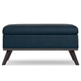 thumbnail image 5 of Pemberly Row Mid-Century 36" Faux Leather Ottoman in Distressed Blue, 5 of 9