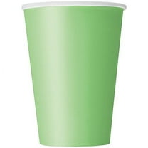 Solid Color Paper Party Cups, 12 oz, Lime Green, 10ct