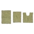 thumbnail image 4 of Home Weavers Bell Flower Collection 100% Cotton Non-Slip Bathroom Rug Set Machine Washable Bathroom Rug-17"x24", Bath Rug- 21"x34", U Shaped Contour- 20"x20", Green Color 3 Piece Bath Carpet set, 4 of 9