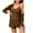 Brown, variant on Diufon Women's Summer 3 Piece Sets Crewneck Cami Tops Long Sleeve Cardigan Elastic Waist Shorts Solid Color Suits