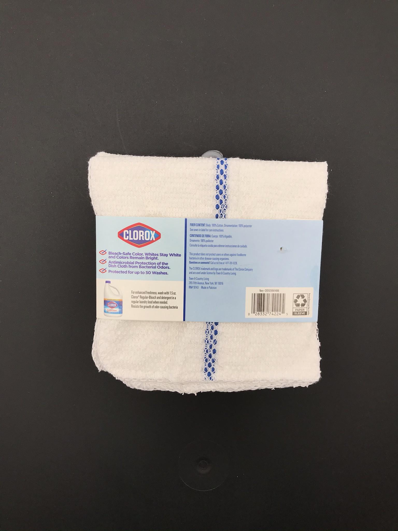 Clorox Dish Cloths 3 Pack White Anti-Microbial Jordan