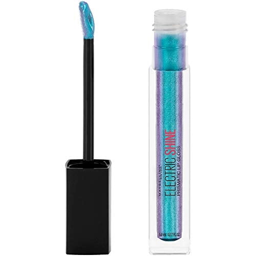 Maybelline New York Lip Studio Electric Shine Prismatic Lip Gloss Maquillaje, Azul eléctrico, 0.17 fl. onz.