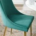 thumbnail image 4 of Home Square 2 Piece Modern Performance Velvet Dining Chair Set in Teal/Gold, 4 of 8