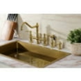 thumbnail image 2 of Kingston Brass SD7607 Curved Nozzle Metal Soap Dispenser, Brushed Brass, 2 of 5