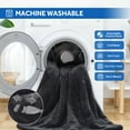 thumbnail image 2 of ThermaSnug Silky Soft Electric Heated Throw Blanket, 50"x60", Heating Throw Blanket with 6 Heat Settings, Machine Washable, Charcoal Grey, 2 of 8