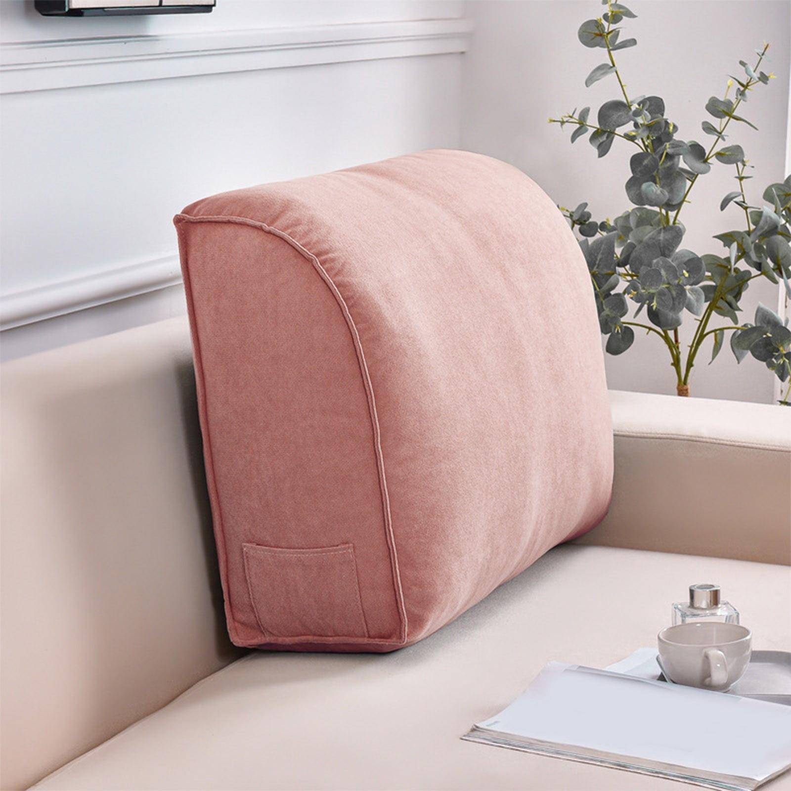Extra Thick Wedge Back Cushion for Sofa and Bed, Orthopedic Lumbar Support Pillow with Removable Cover, Reading Headboard Pillow for Living Room, Waist Neck Back Pain Relief Comfort