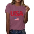 thumbnail image 2 of Mifsaly American Flag Shirt Women Summer Casual Usa Flag Graphic Basic T Shirts 4Th Of July Crewneck Short Sleeve Cotton Tops Lightweight Breathable Daily Wear Patriotic Tee M, 2 of 6