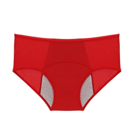 Red 5X-Large High Waisted Leak Proof Sheer Panties Lingerie Panties Underwear for Women Cotton Panties Bikini Leak Proof Cotton Overnight Womens Briefs Cotton Underwear Bulk M