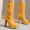 Yellow, variant on Bnwani Boots for Women Fall Winter Fashion Mid-Heel Thick High Ankle Versatile Casual Sweet Boot Black Size 5.5