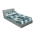 thumbnail image 2 of Ambesonne Colorful Fitted Sheet & Pillow Sham Set, Denim Sewings, Twin, Pale Blue Blue, 2 of 2