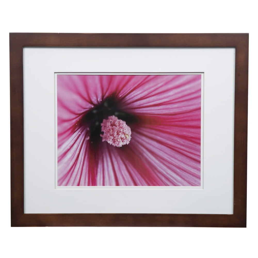 Gallery Solutions 16x20 Wide Walnut Frame with Double Mat For 11x14