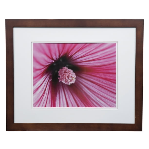 Gallery Solutions 16x20 Wide Walnut Frame with Double Mat For 11x14