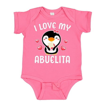 

Inktastic I Love My Abuelita with Cute Penguin and Hearts Gift Baby Girl Bodysuit