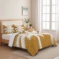 thumbnail image 5 of Quilts Twin XL Size Bedding Set, Tropical Plants Lightweight Quilted Comforter, Ginger Summer Coastal Palm Tree Rustic Leaves Bedspread Coverlet with Pillow Covers for All Season, 68" x 98", 5 of 9