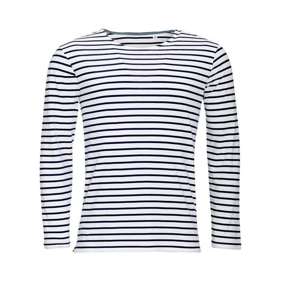 SOLS Mens Marine Long Sleeve Stripe T-Shirt